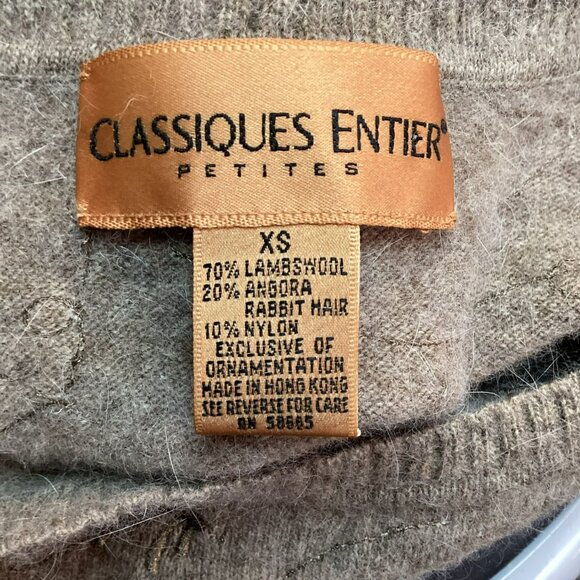 Classiques Entier Sweater Set Lambswool Knit Tank Top & Cardigan Womens XS Tan - Picture 11 of 16